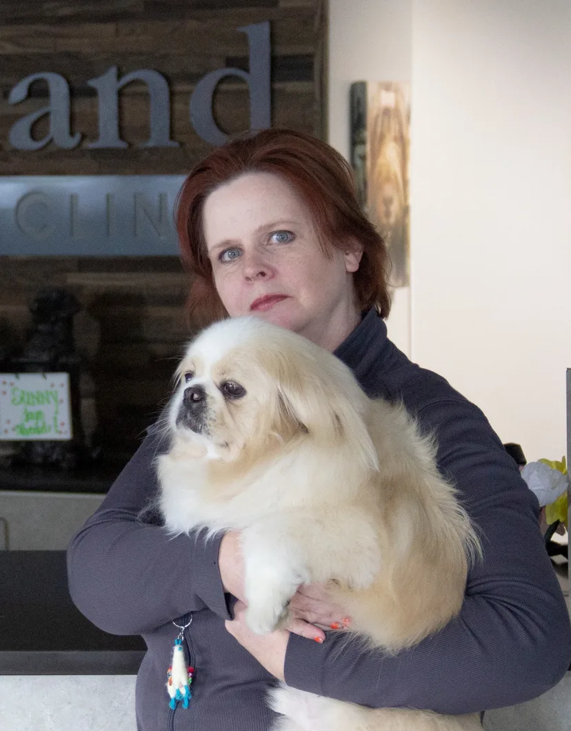 Kelley Keller with furry dog